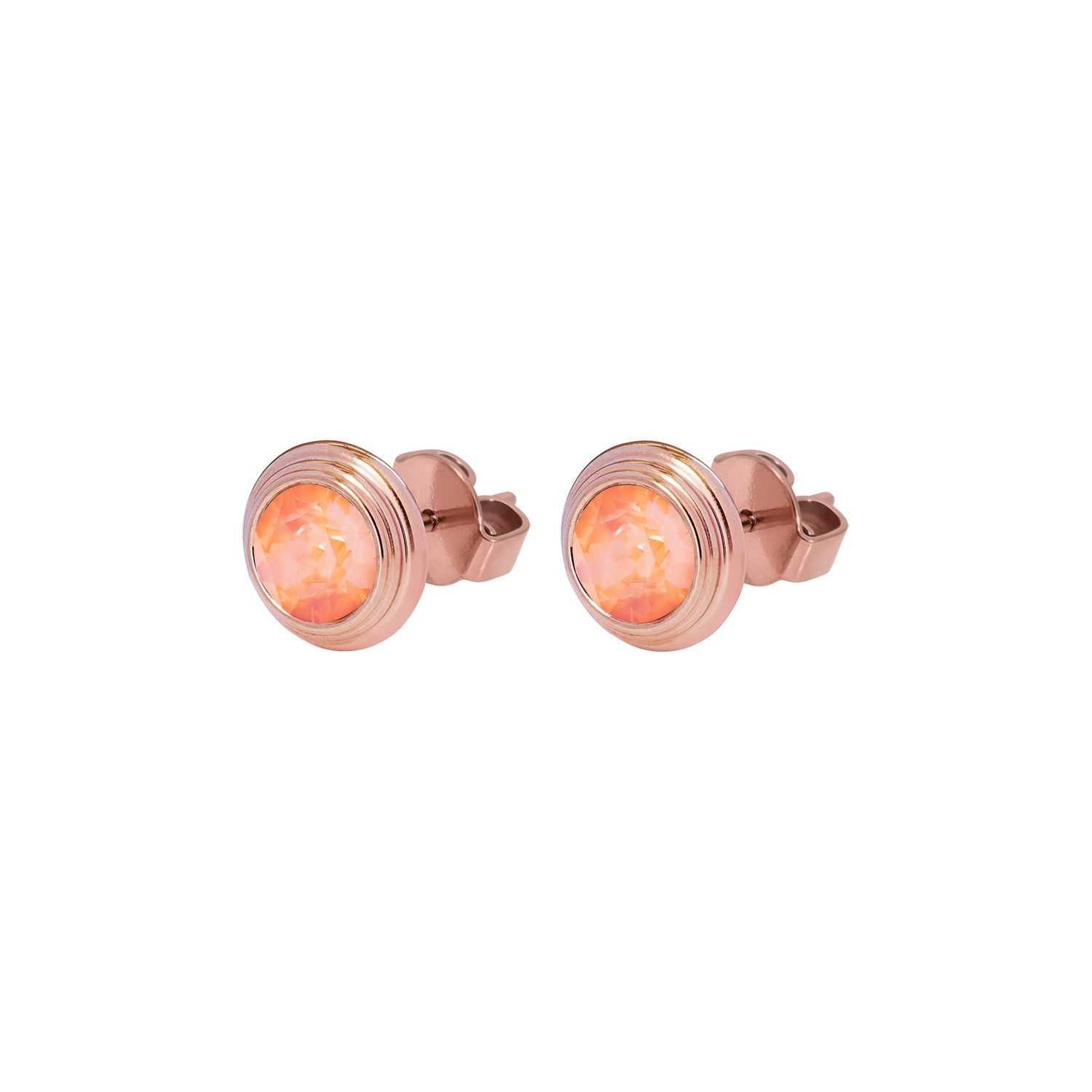 Oroli Ohrstecker 10 mm - Roségold Crystal Orange glow delite