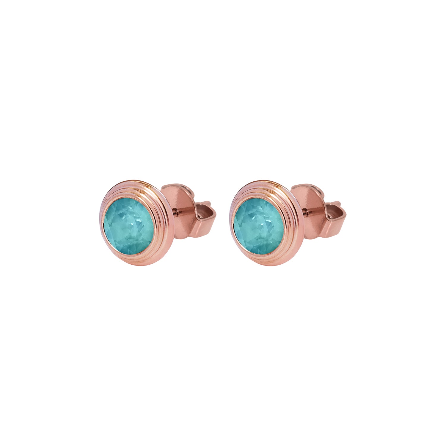 Oroli Ohrstecker 10 mm - Roségold Crystal Pine Green ignite