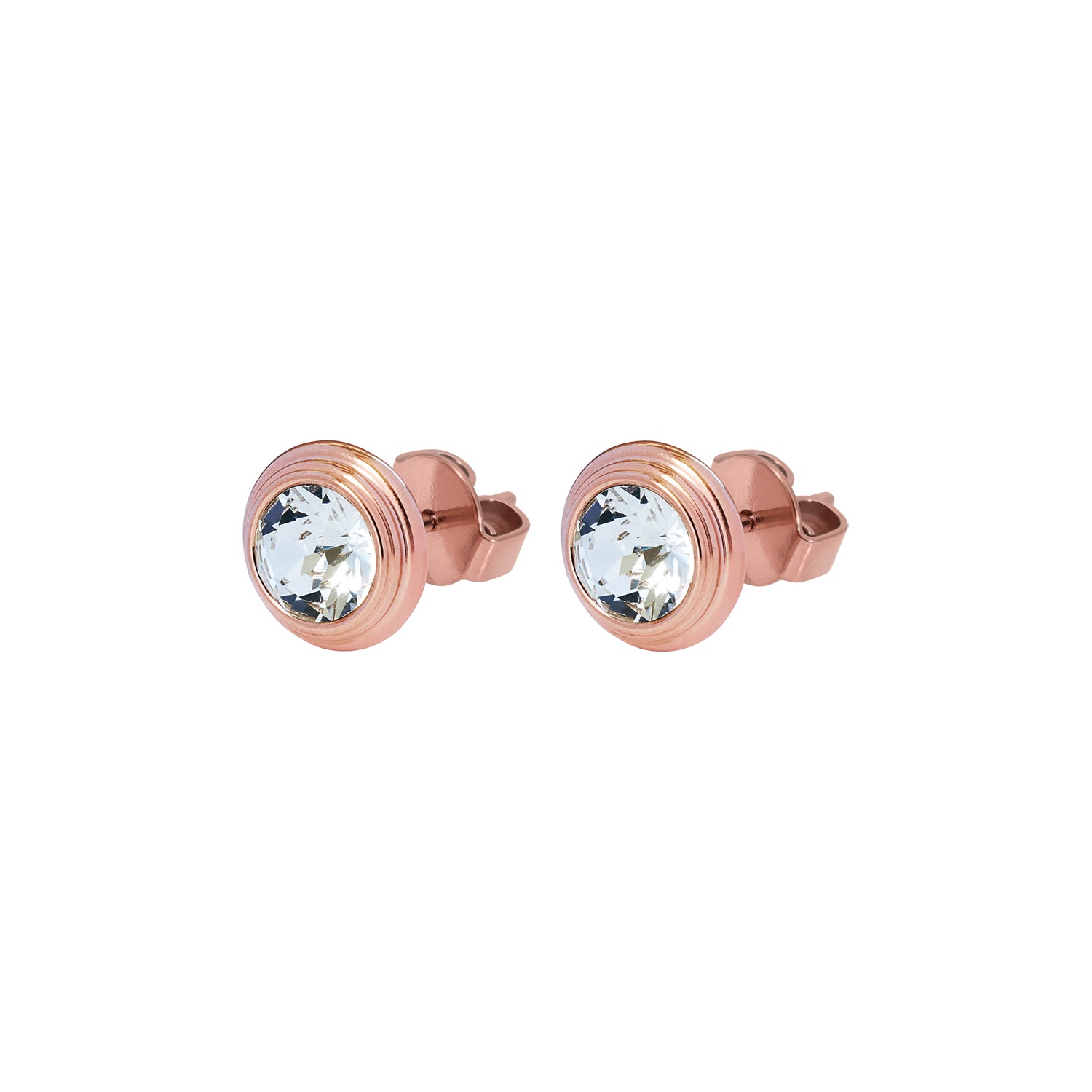 Oroli Ohrstecker 10 mm - Roségold blue shade