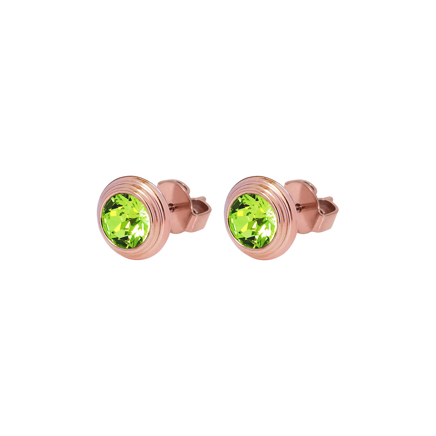 Oroli Ohrstecker 10 mm - Roségold Citrus Green