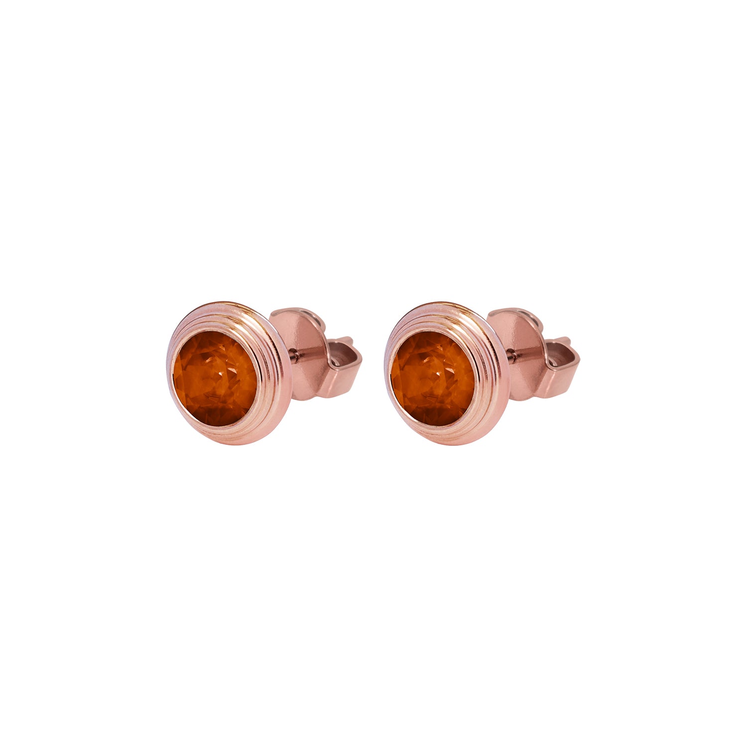 Oroli Ohrstecker 10 mm - Roségold smoked topaz