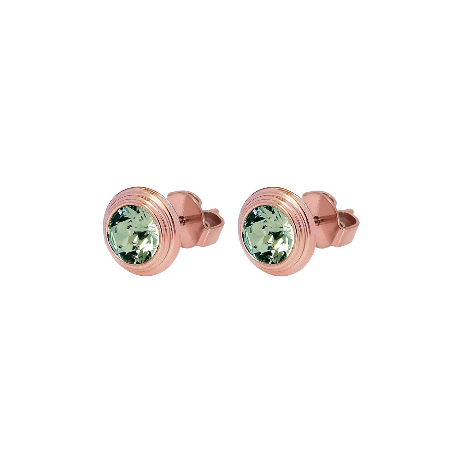 Oroli Ohrstecker 10 mm - Roségold black diamond