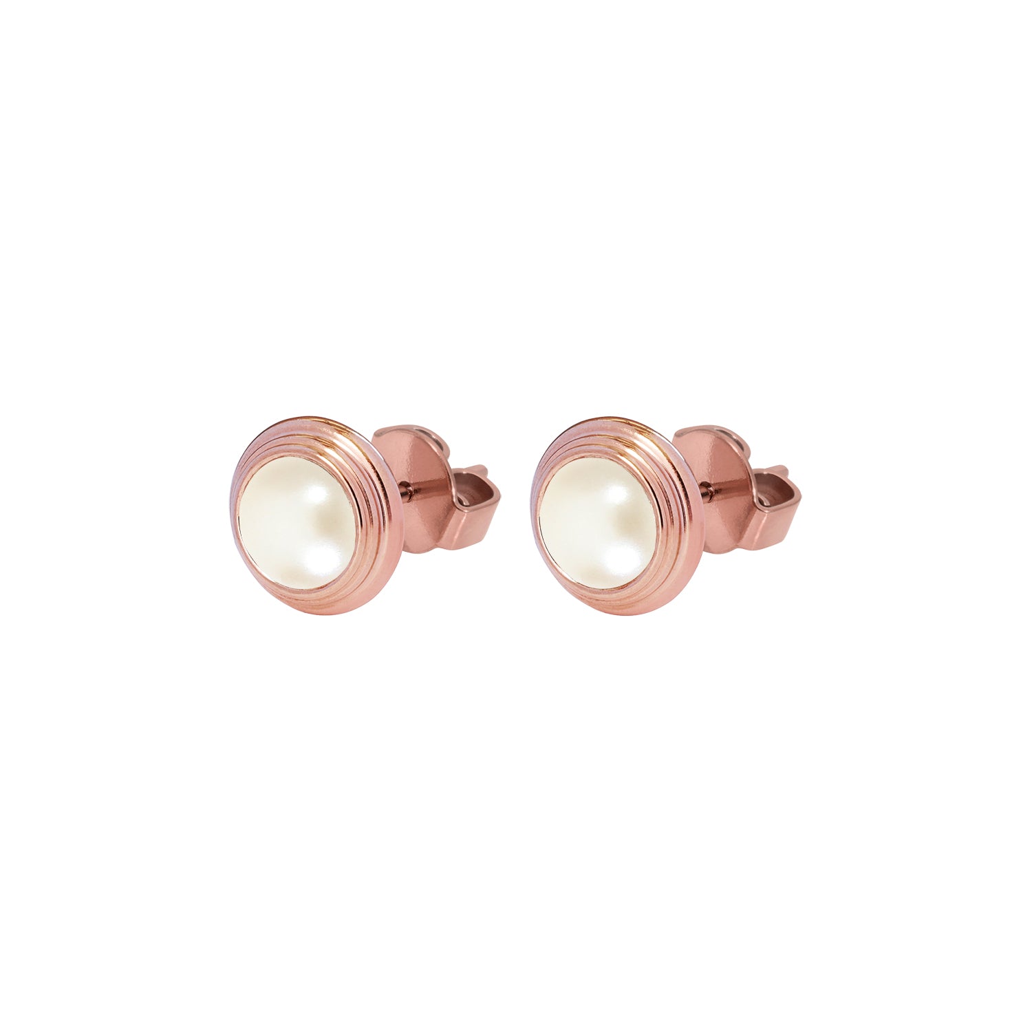 Oroli Ohrstecker 10 mm - Roségold cream pearl