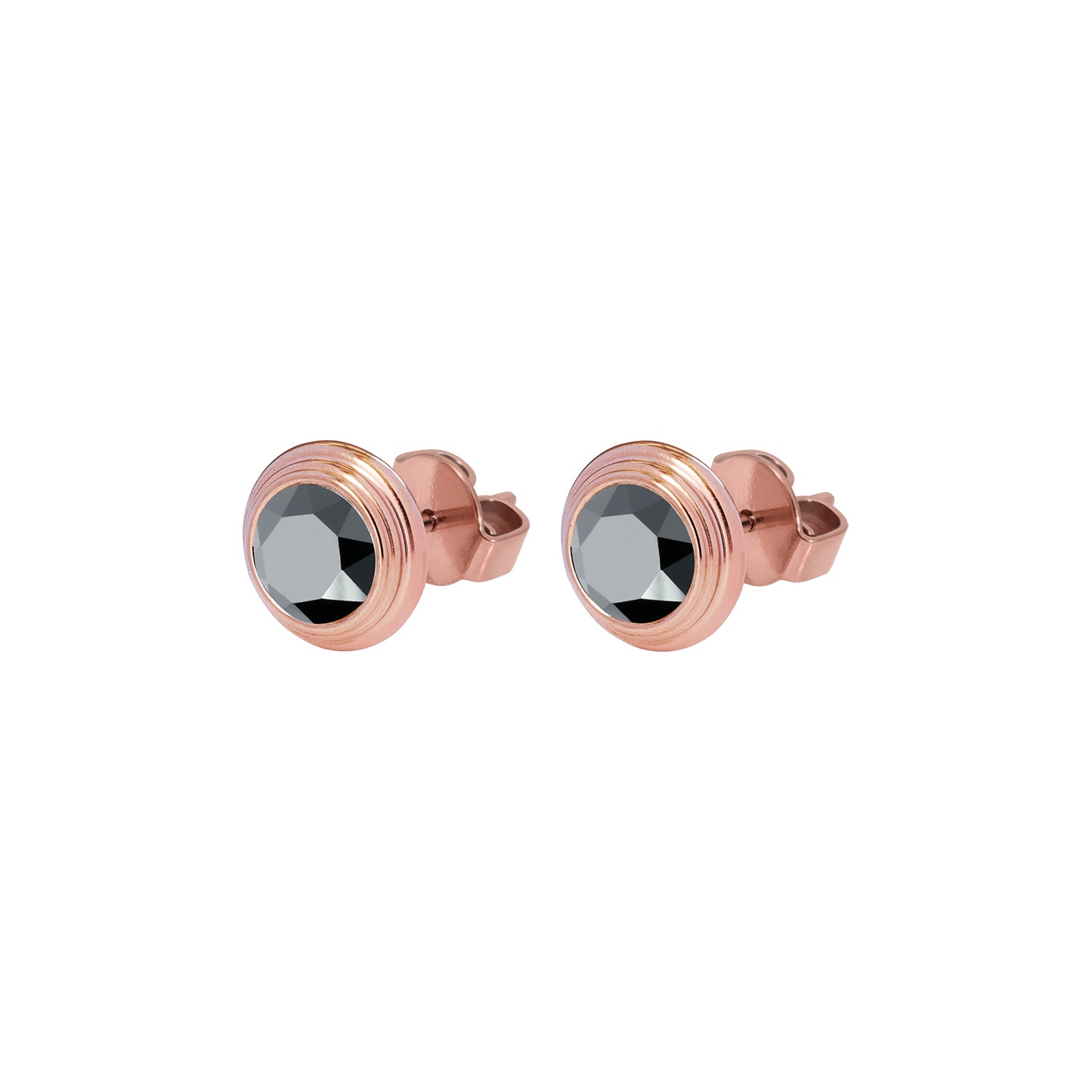 Oroli Ohrstecker 10 mm - Roségold jet hematite