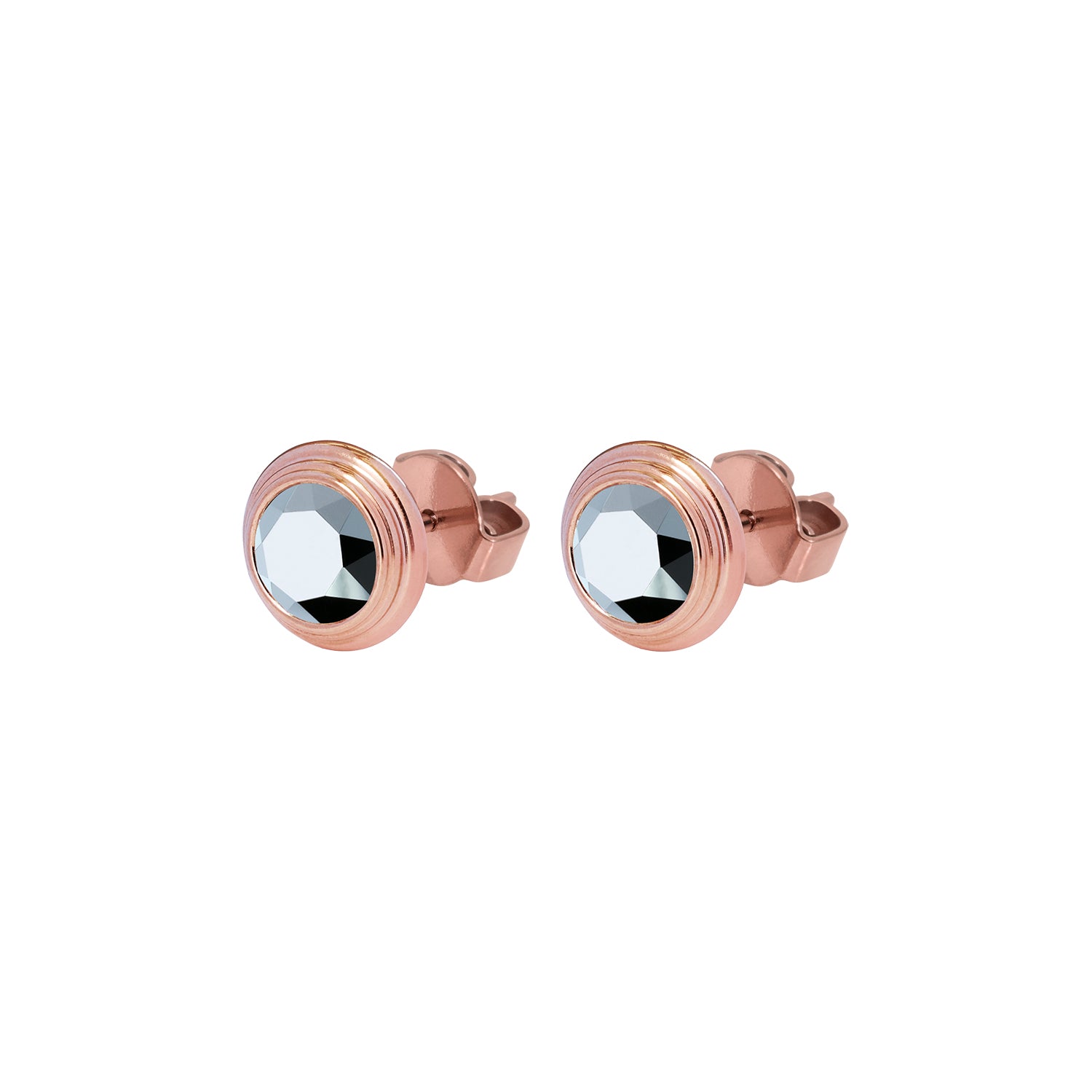 Oroli Ohrstecker 10 mm - Roségold crystal labrador