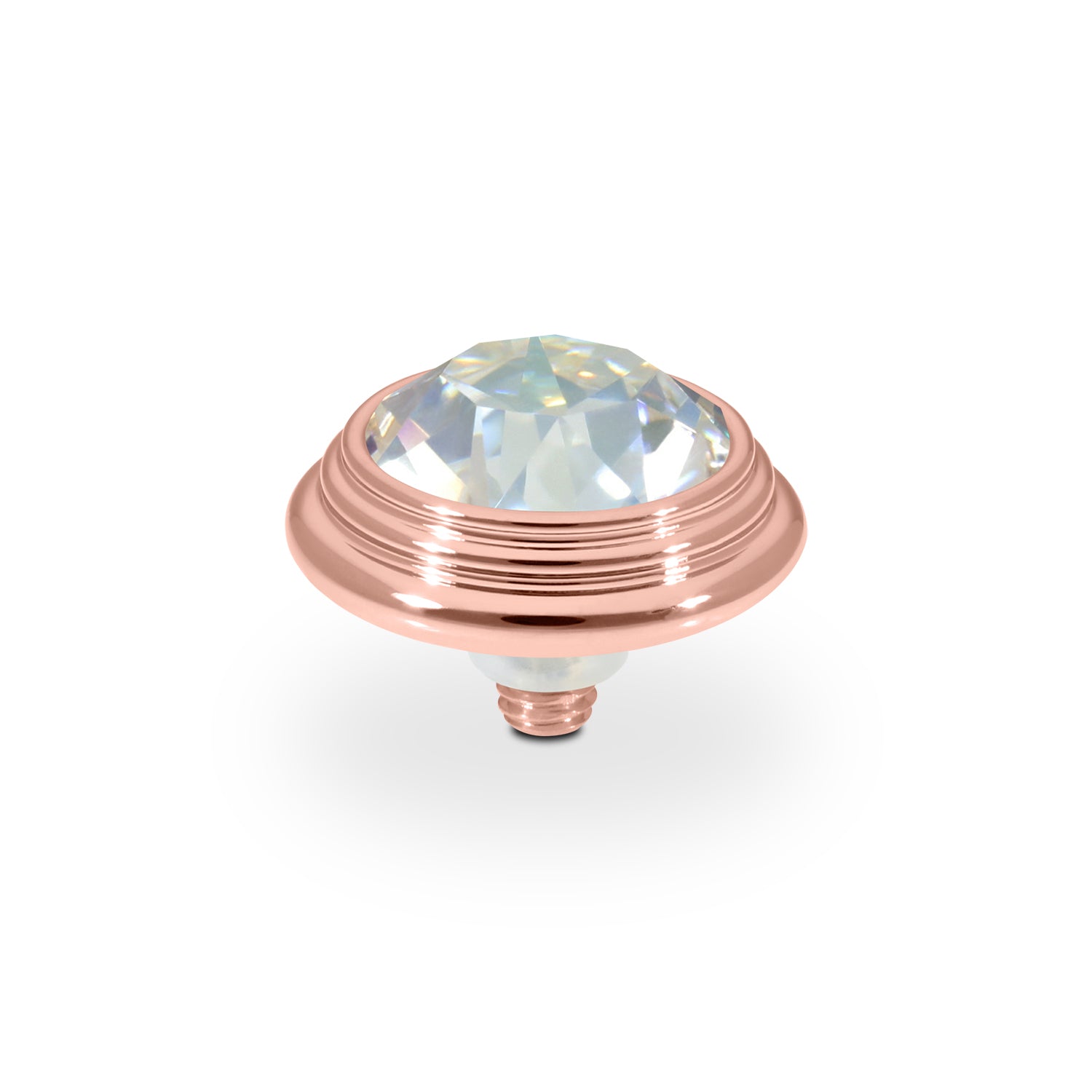 Oroli Top 13 mm - Roségold Crystal Serene Gray Delite