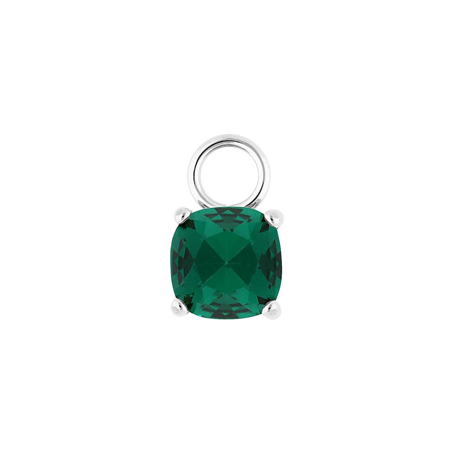 Celso Charm 8 mm Silber / emerald