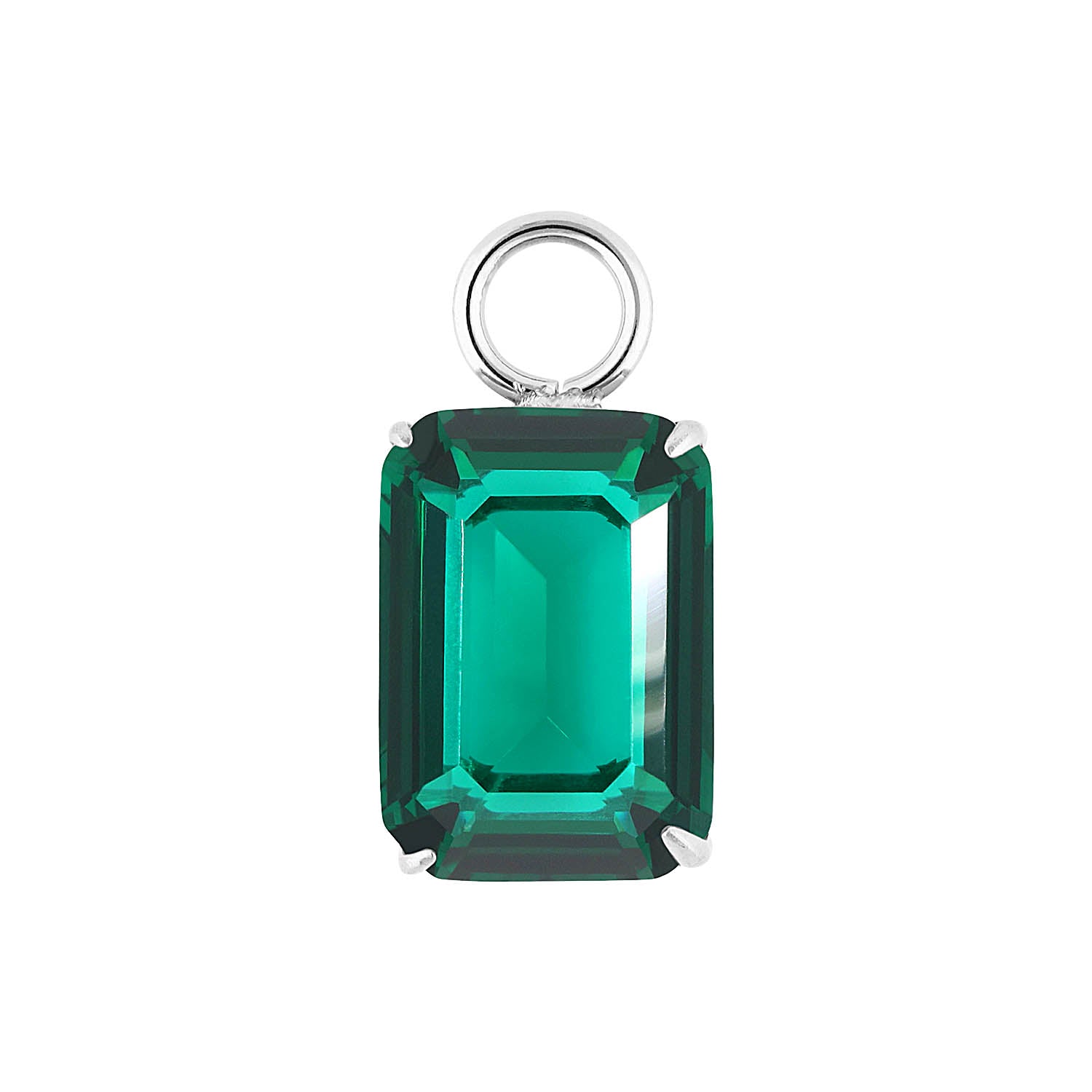 Orria Charm 10 x 14 mm emerald / Silber