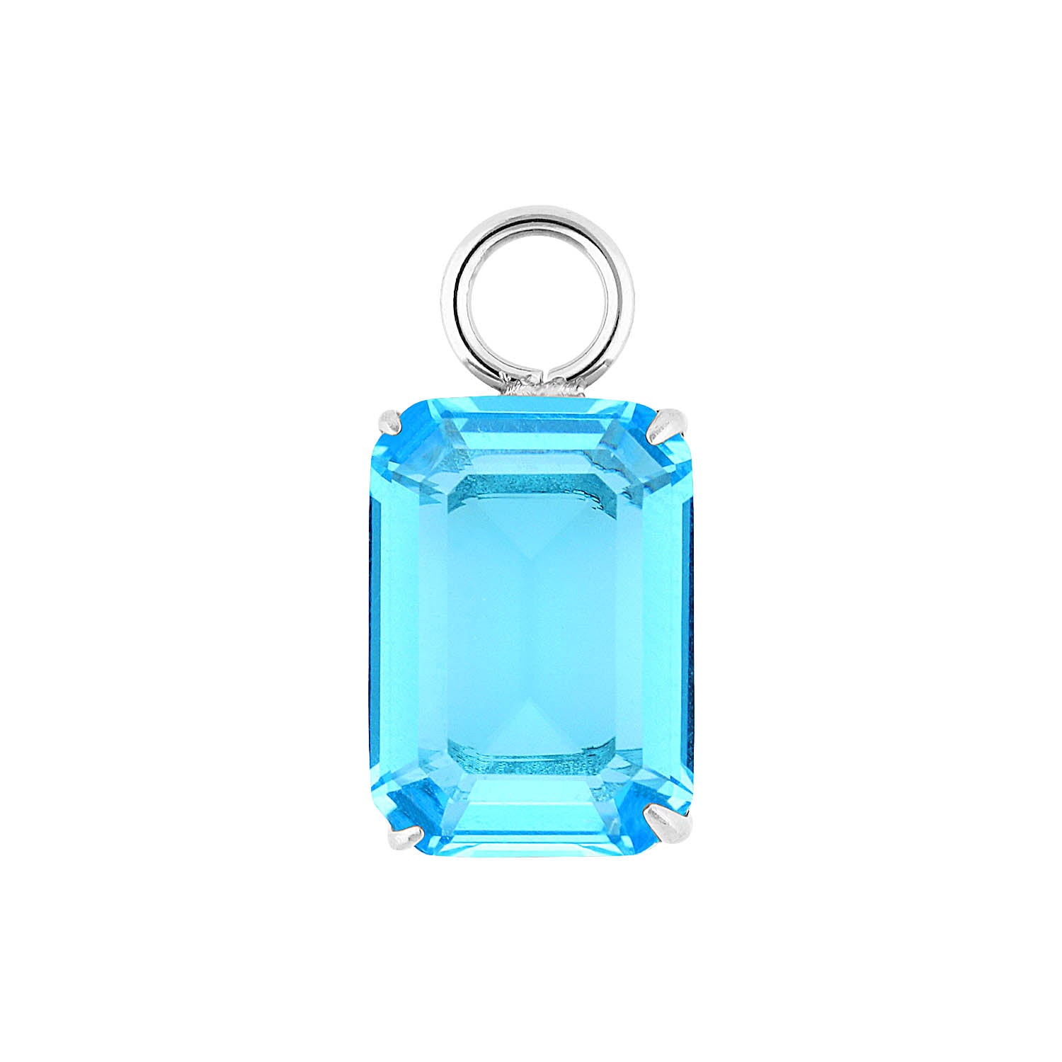Orria Charm 10 x 14 mm aqua / Silber