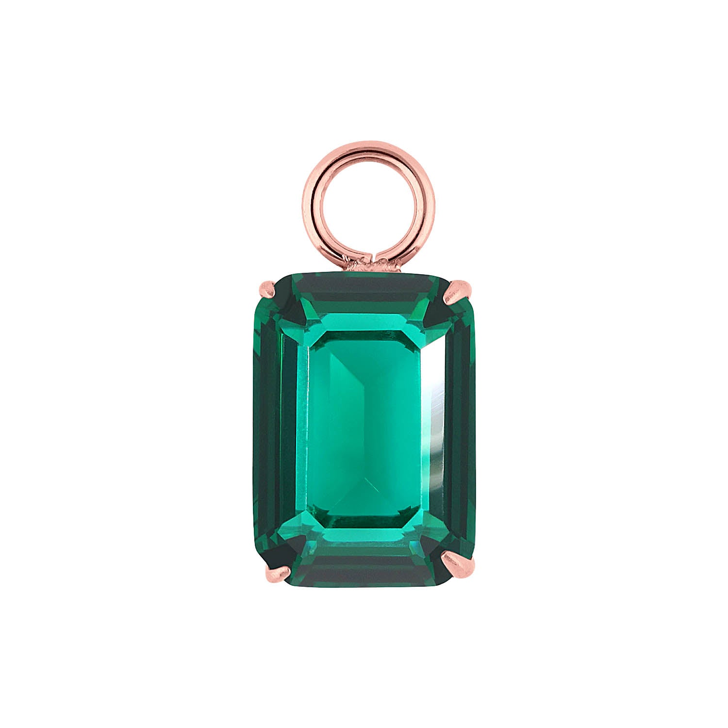 Orria Charm 10 x 14 mm emerald / Roségold