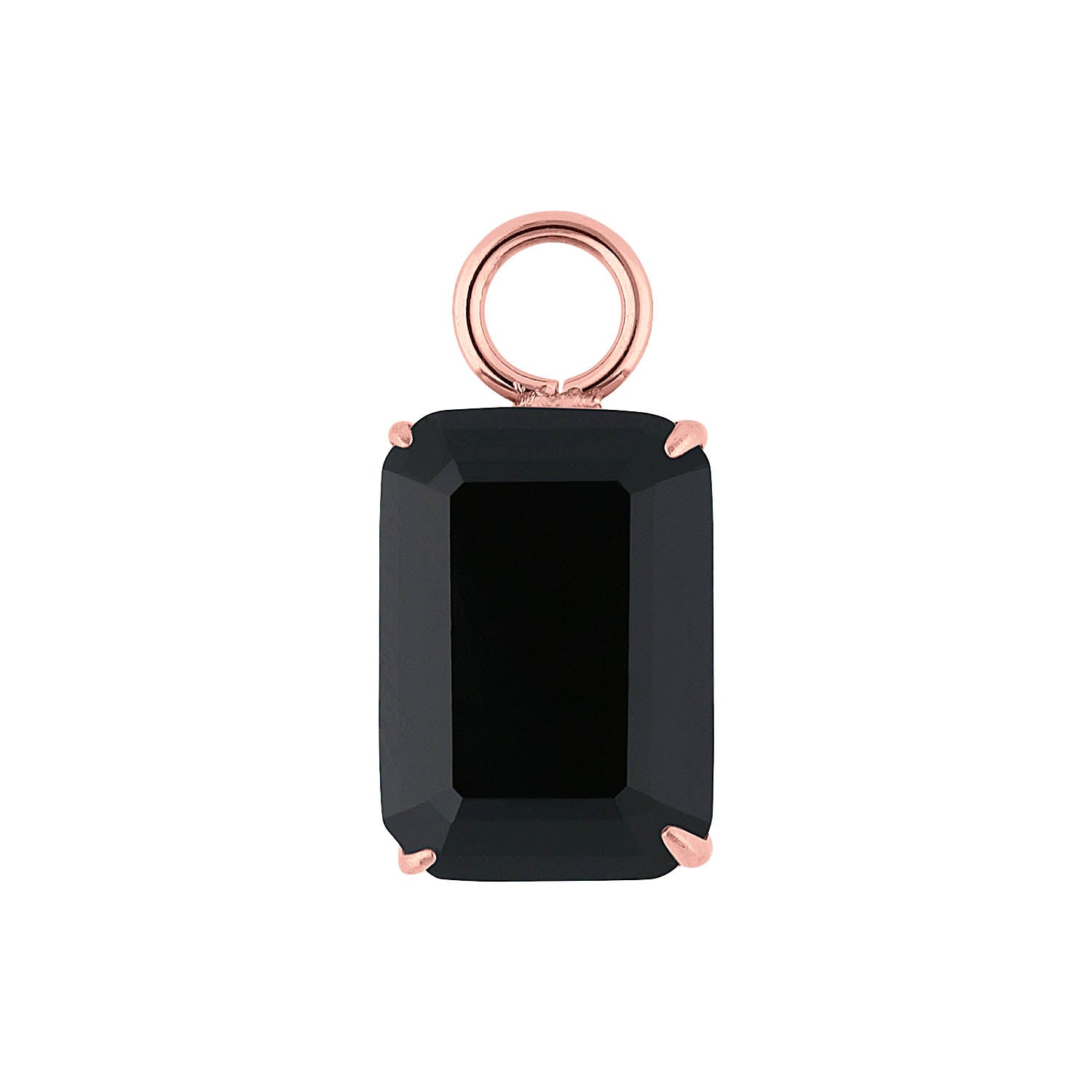 Orria Charm 10 x 14 mm jet / Roségold