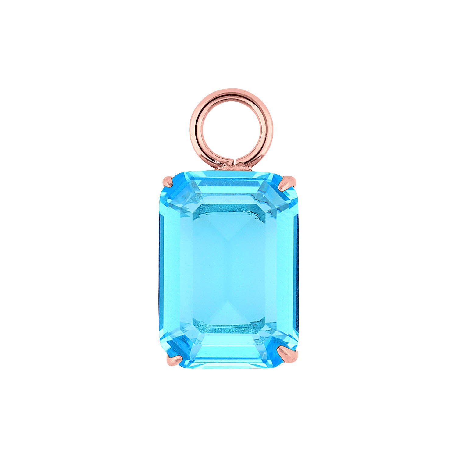 Orria Charm 10 x 14 mm aqua / Roségold