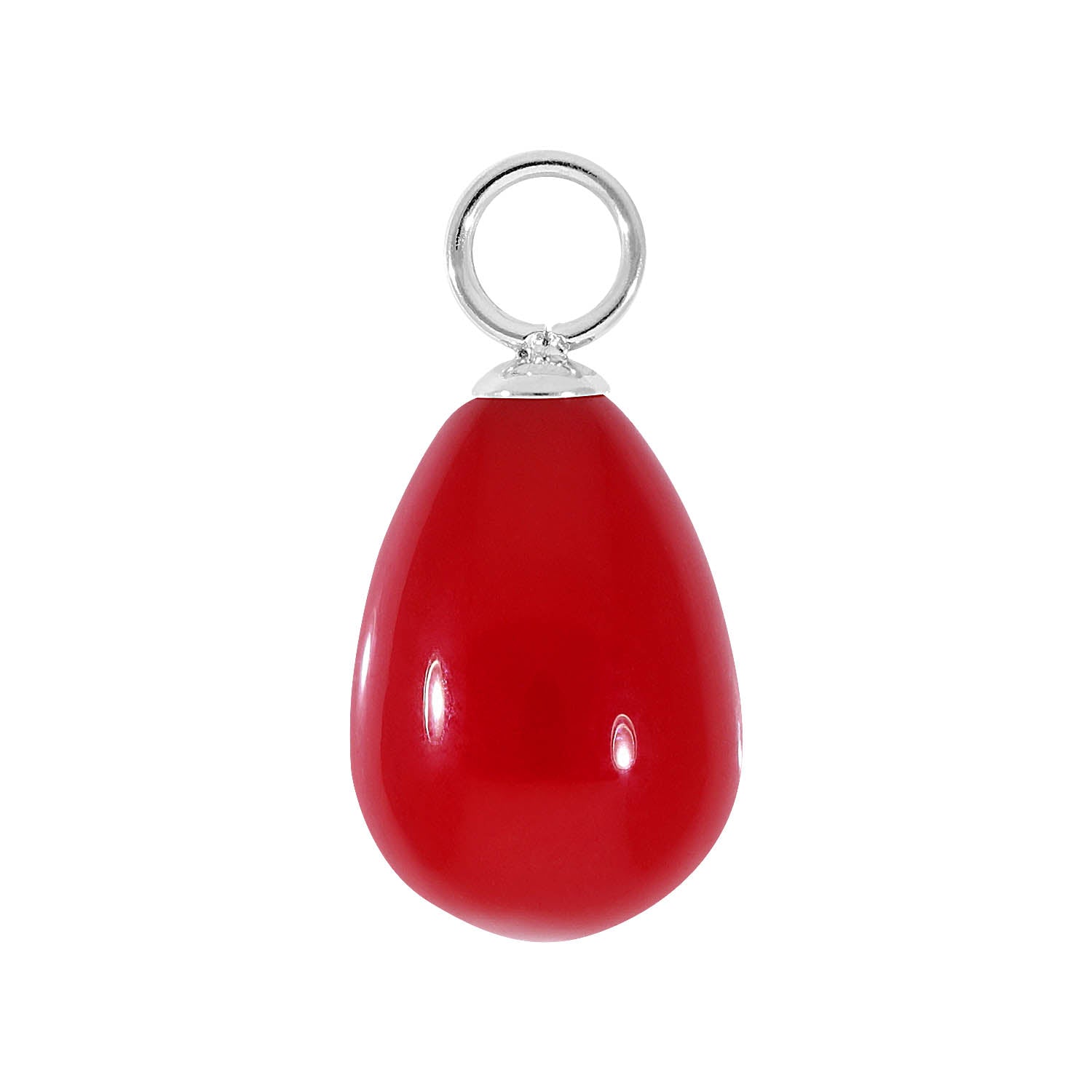 Comini Charm 10 x 15 mm Silber / red