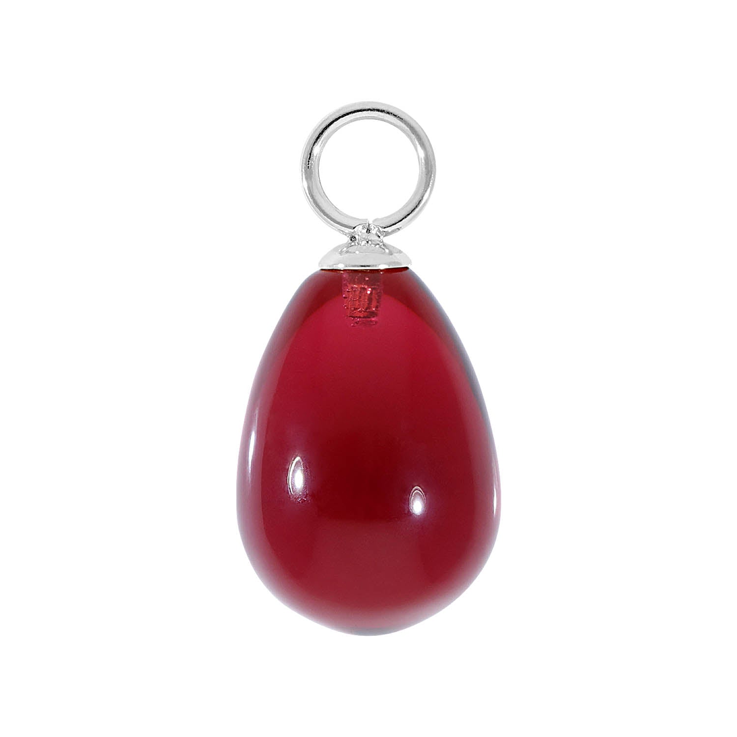 Comini Charm 10 x 15 mm Silber / fuchsia