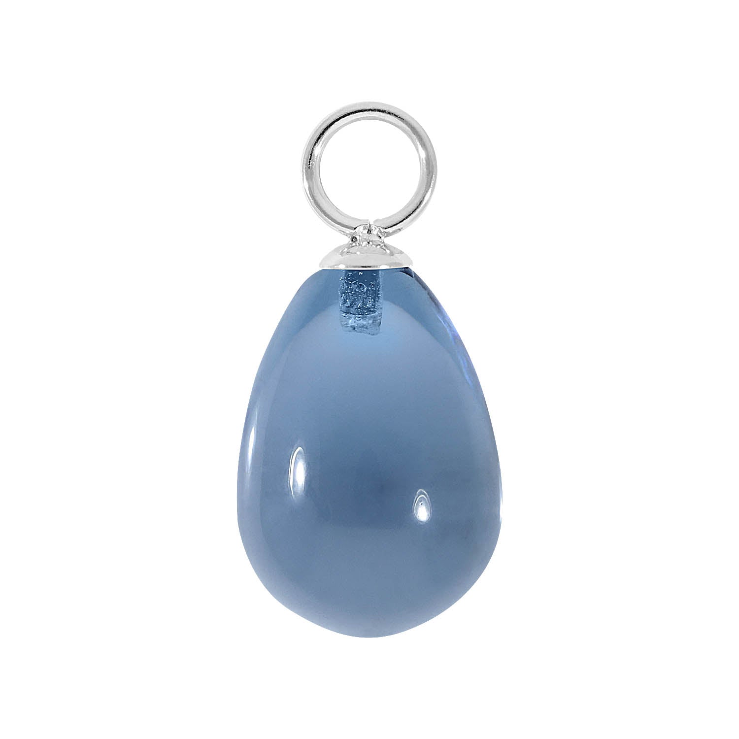Comini Charm 10 x 15 mm Silber / light blue