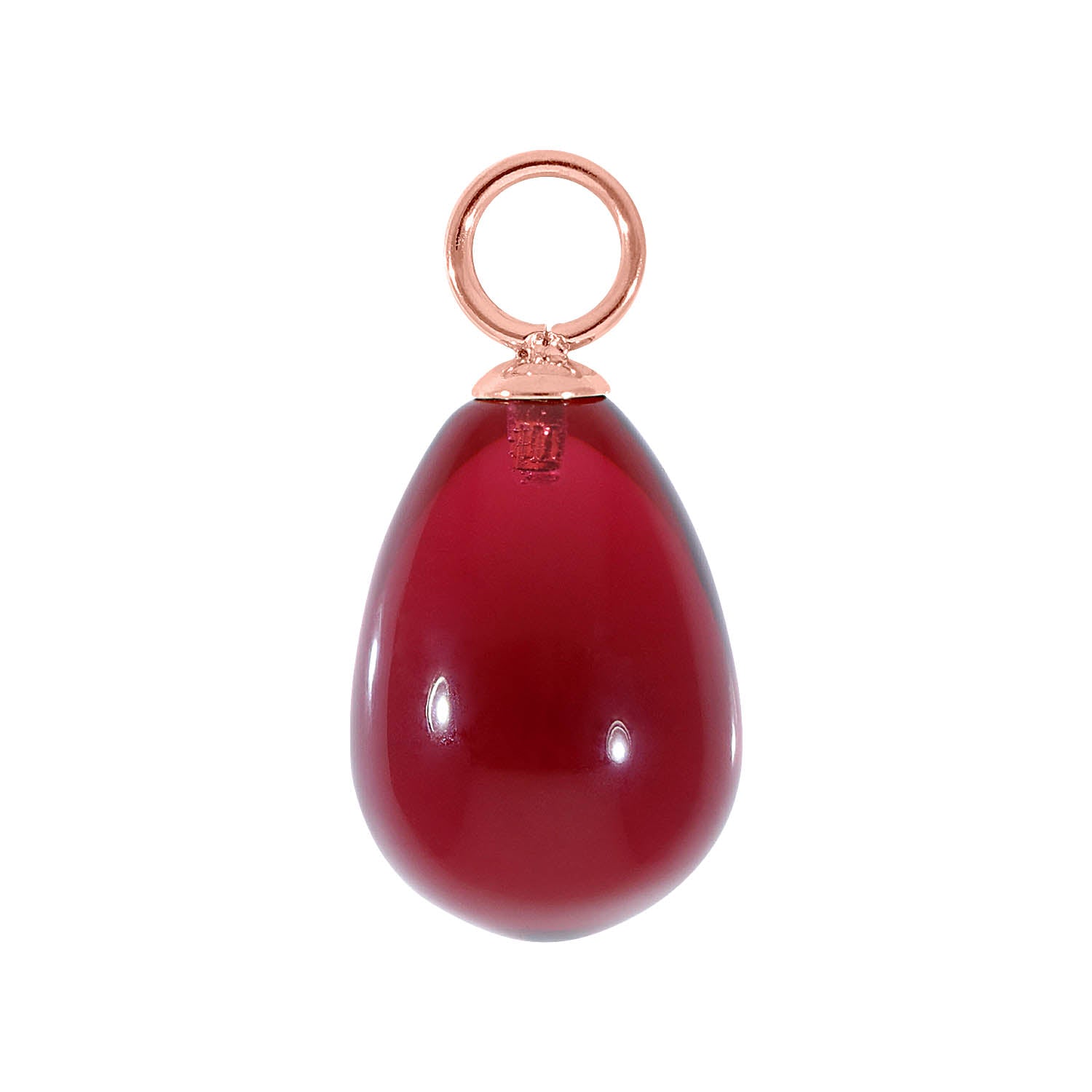 Comini Charm 10 x 15 mm Roségold / fuchsia