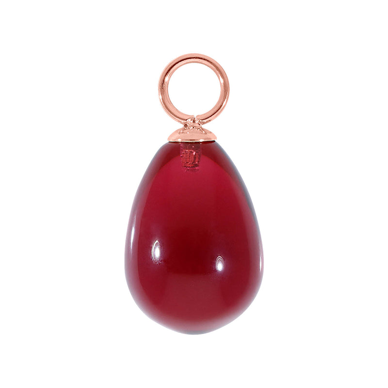Comini Charm 10 x 15 mm Roségold / fuchsia