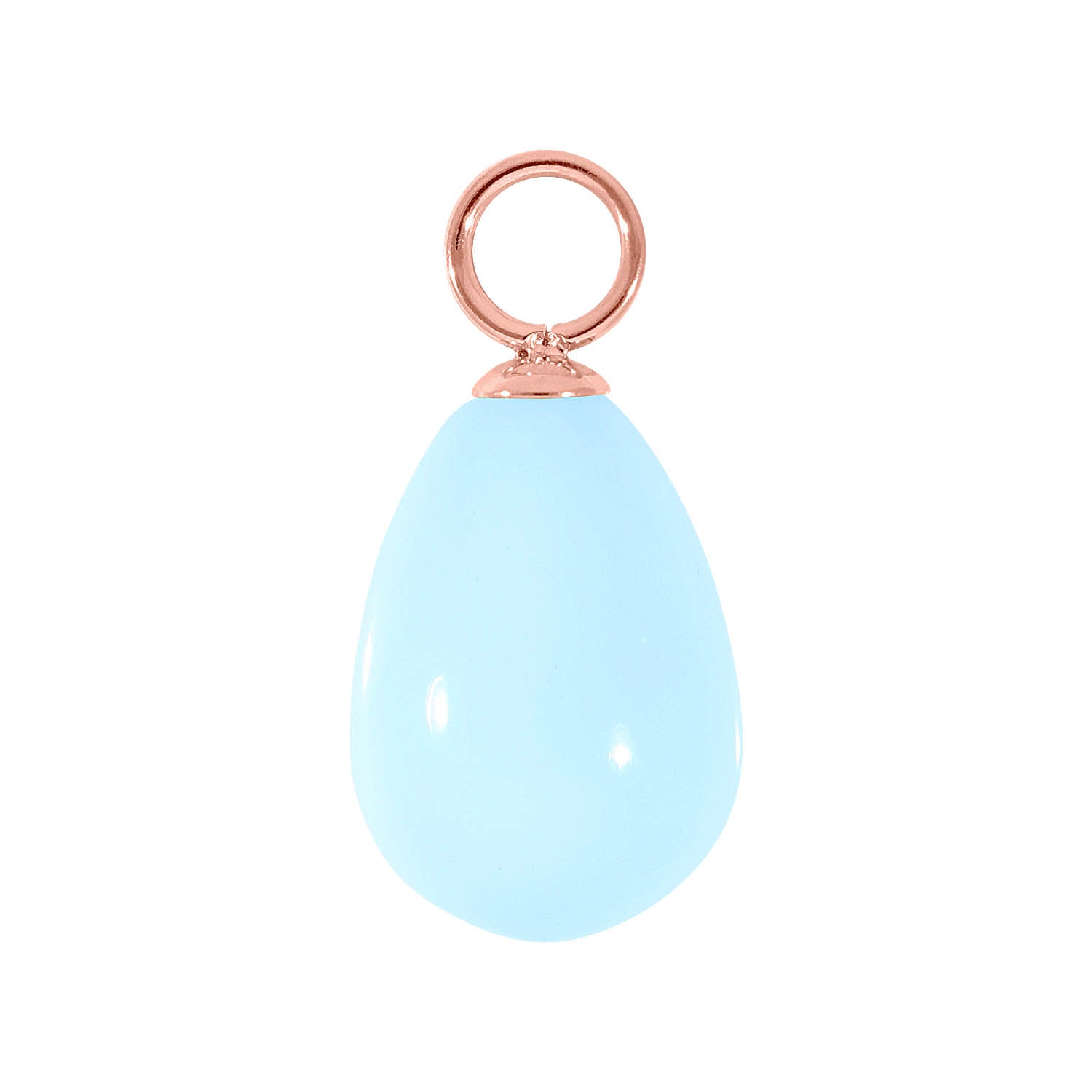 Comini Charm 10 x 15 mm Roségold / turquoise