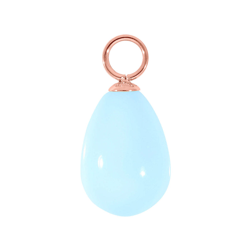 Comini Charm 10 x 15 mm Roségold / turquoise
