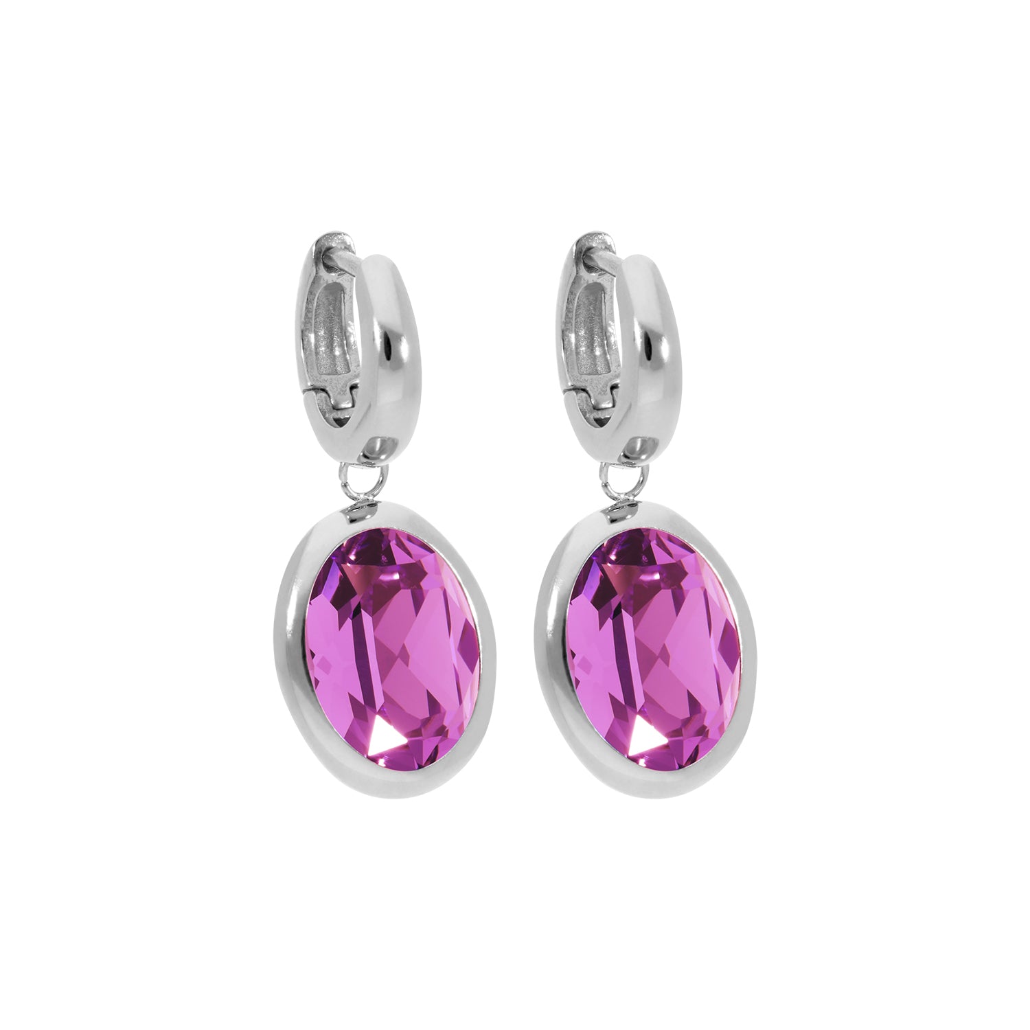 Tivola Creolen Silber / Dark Rose