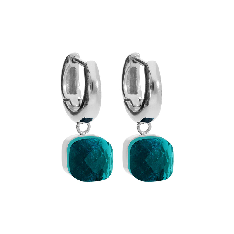 Firenze Creolen - Silber Blue Zircon