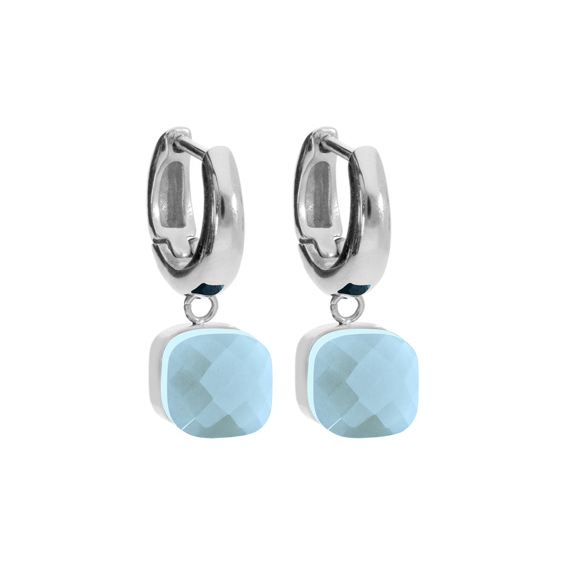 Firenze Creolen - Silber Air Blue Opal