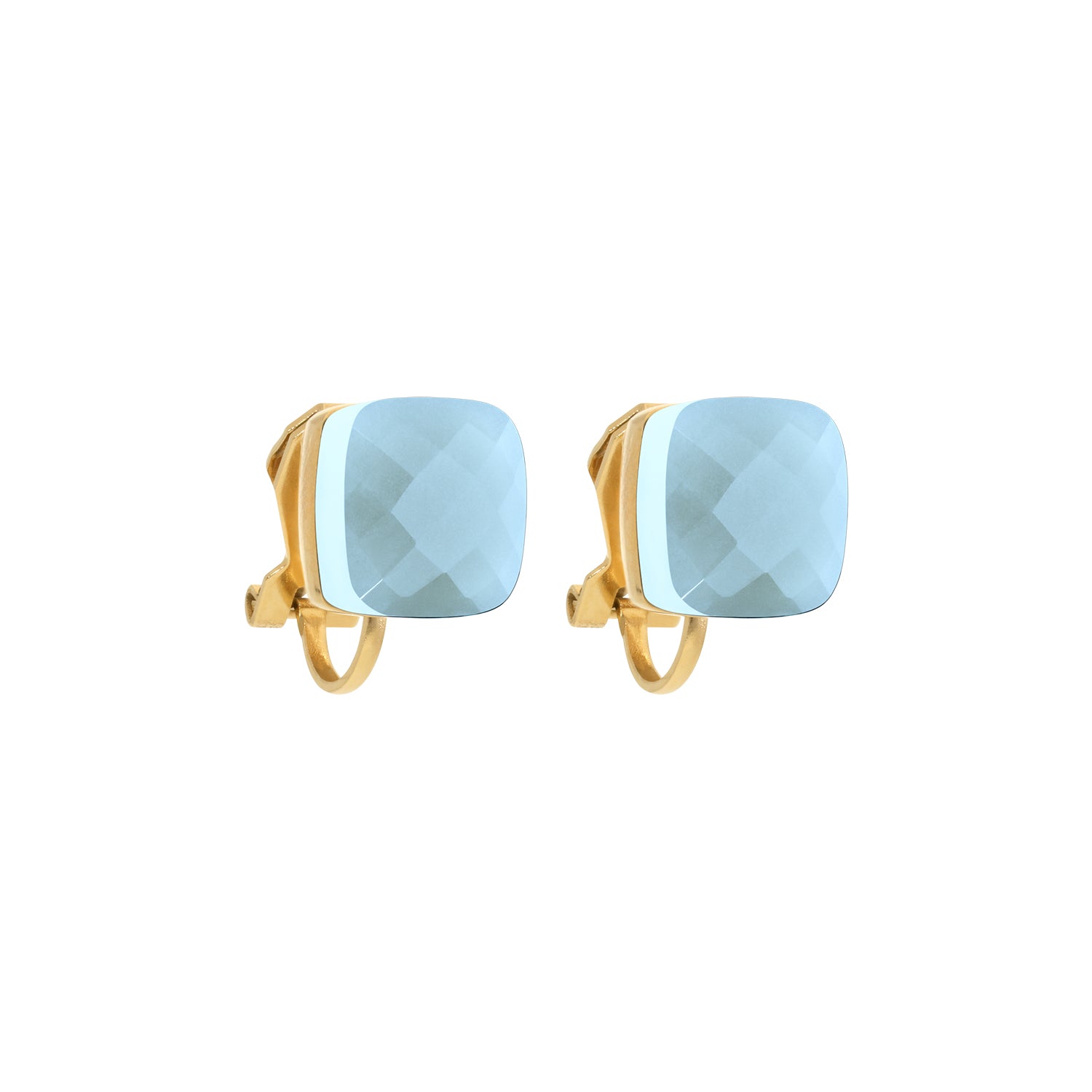 Firenze Ohrclip Gold Air Blue Opal