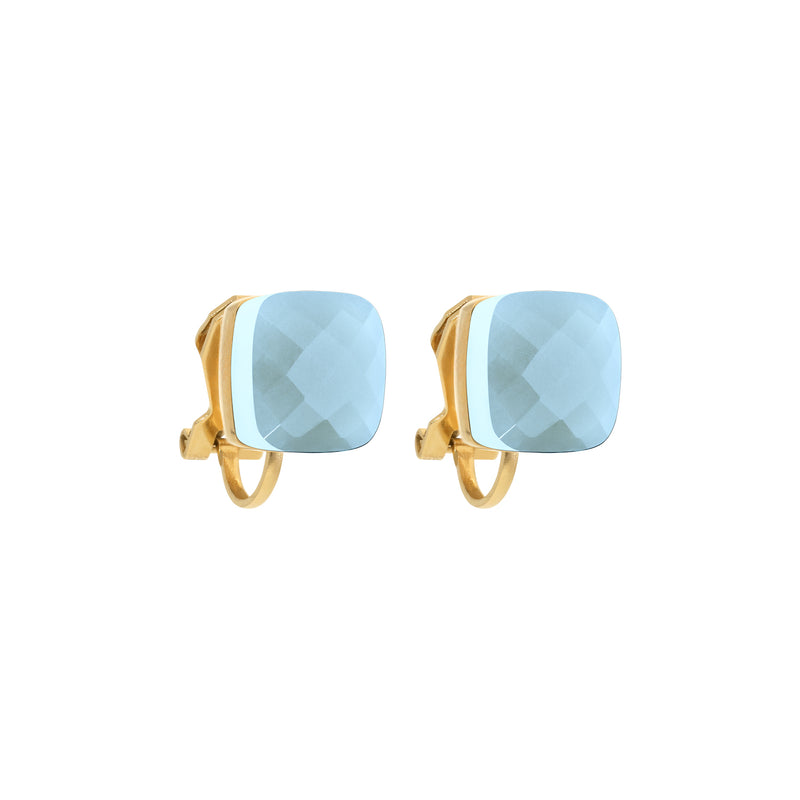 Firenze Ohrclip Gold Air Blue Opal