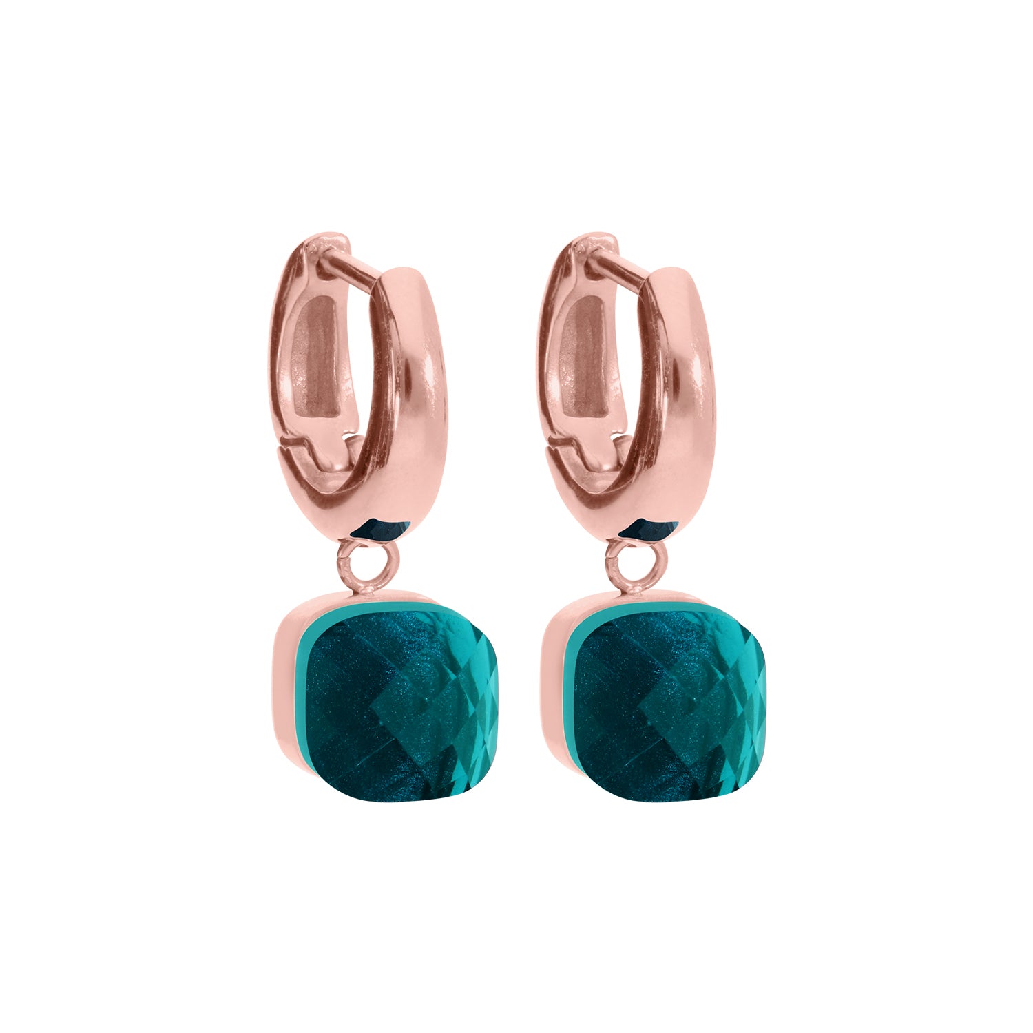 Firenze Creolen - Roségold Blue Zircon