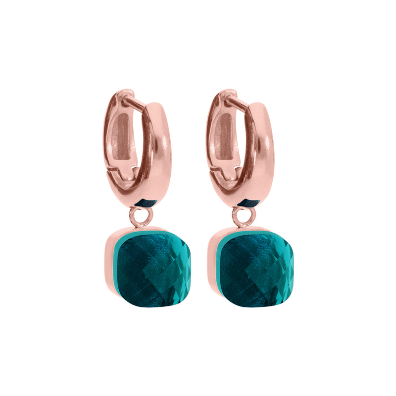 Firenze Creolen - Roségold Blue Zircon