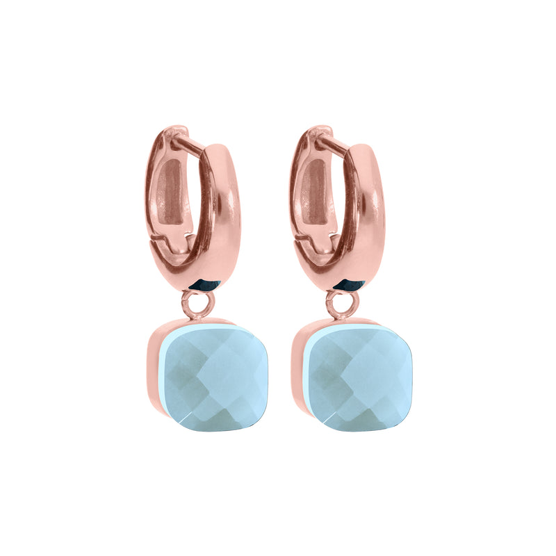 Firenze Creolen - Roségold Air Blue Opal