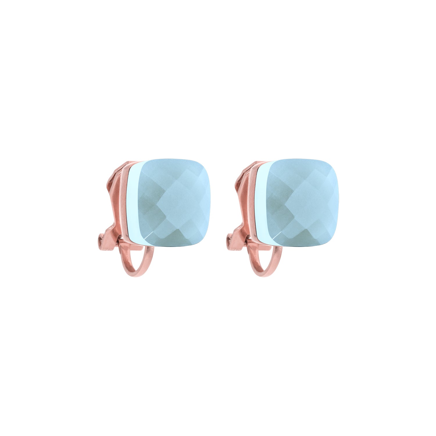 Firenze Ohrclip Roségold Air Blue Opal