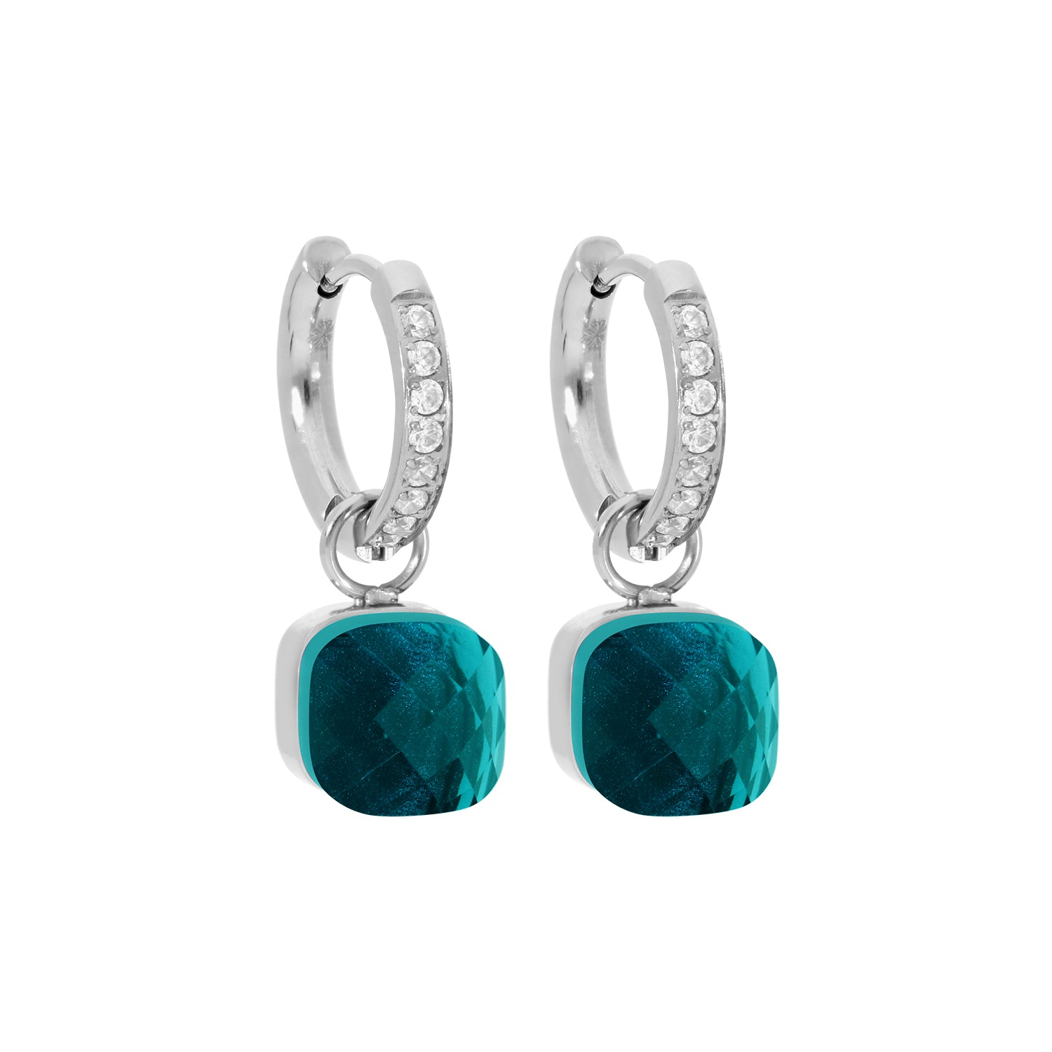 Firenze Deluxe Creolen - Silber Blue Zircon