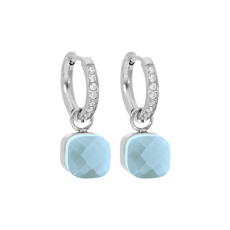 Firenze Deluxe Creolen - Silber Air Blue Opal
