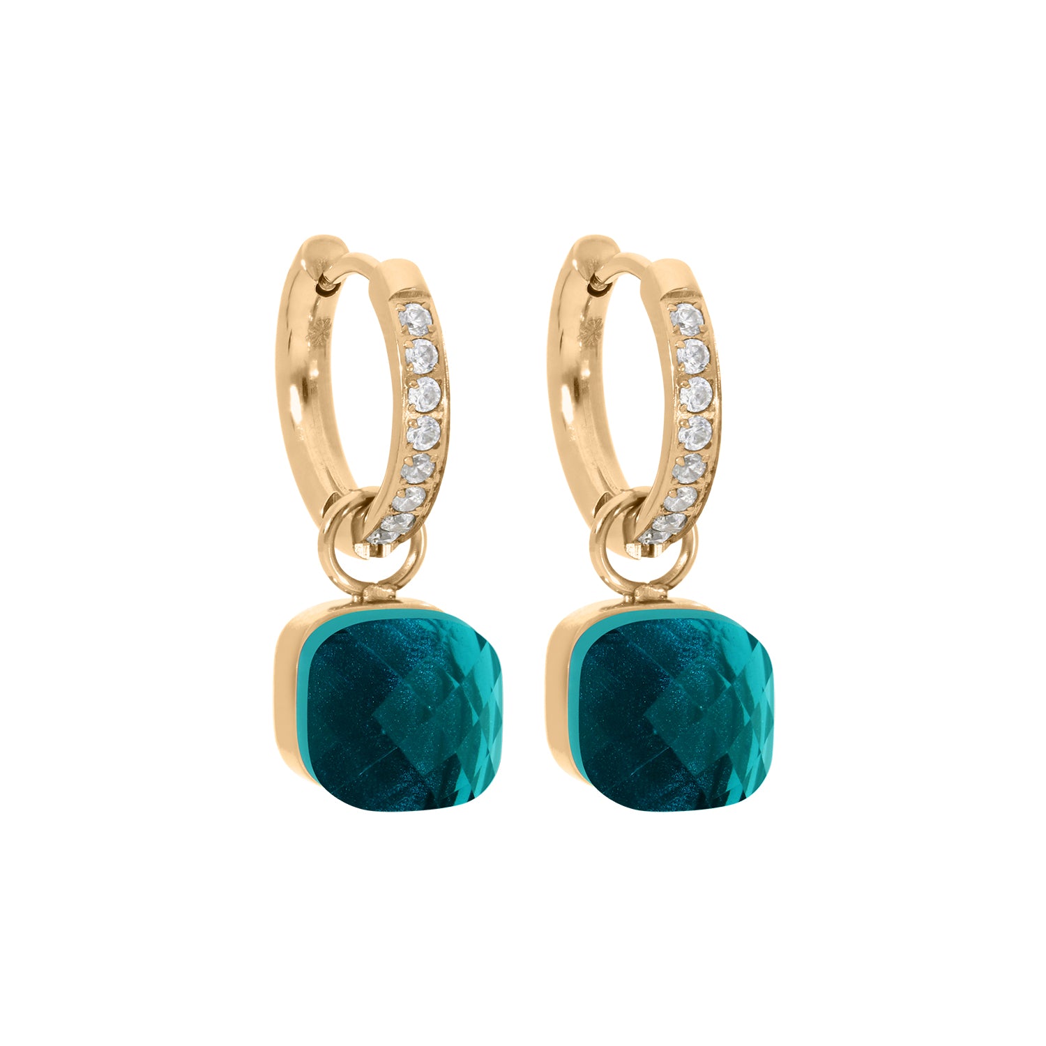Firenze Deluxe Creolen - Gold Blue Zircon
