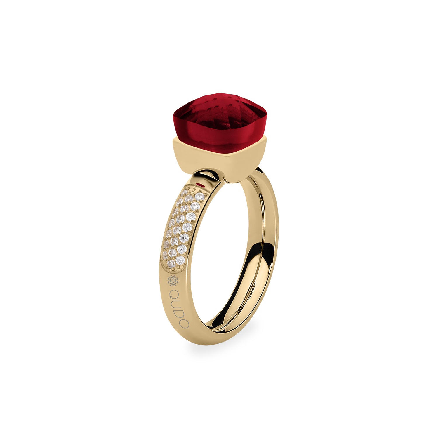 Firenze Deluxe Ring - Shades of Red & Purple - Gold Siam / 54