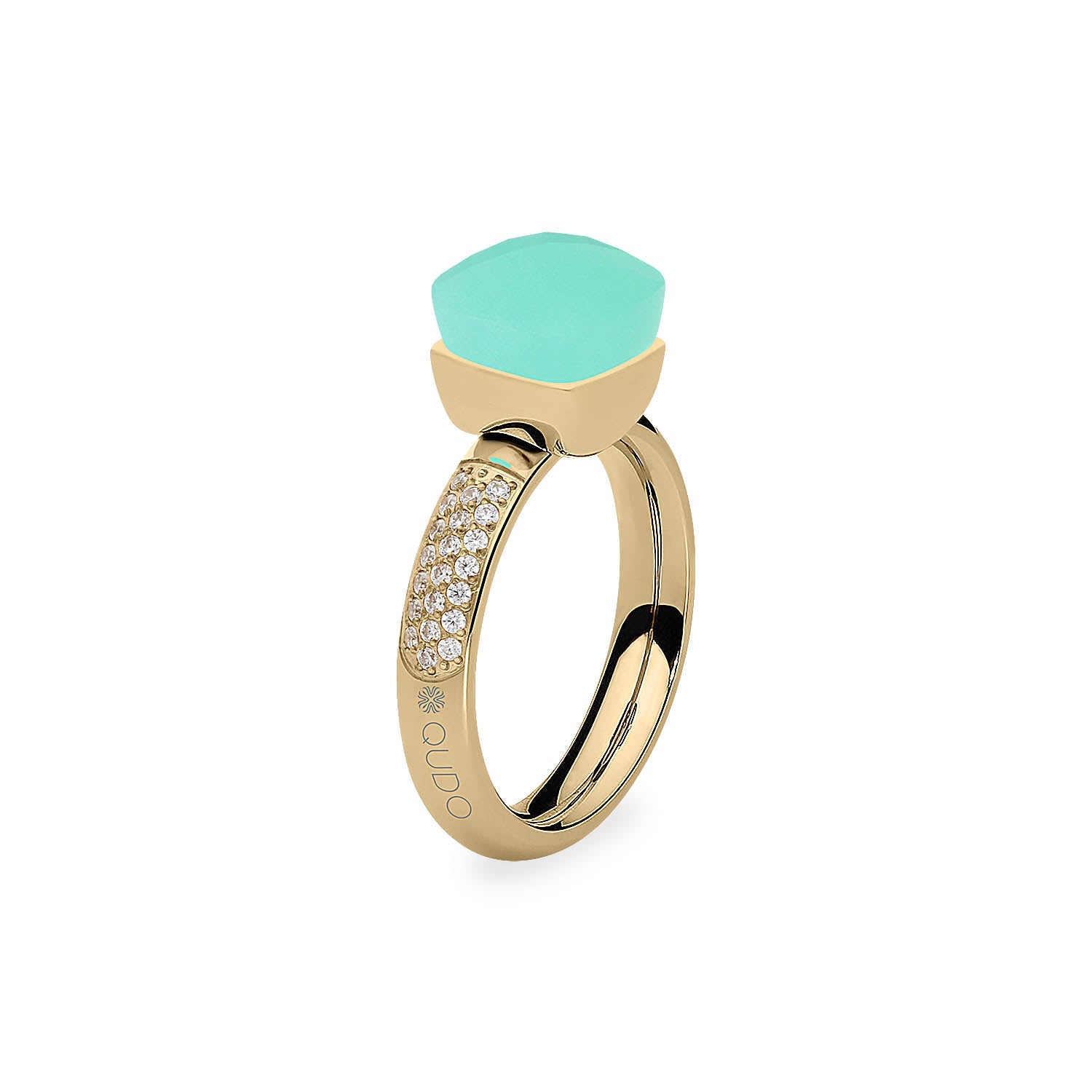 Firenze Deluxe Ring - Shades of Green & Brown - Gold