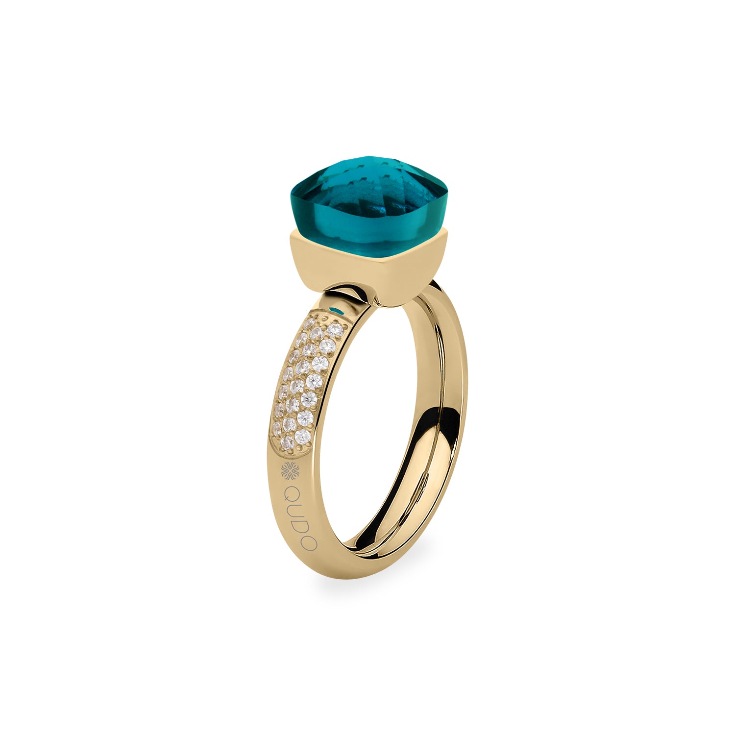 Firenze Deluxe Ring - Shades of Blue - Gold Blue Zircon / 54