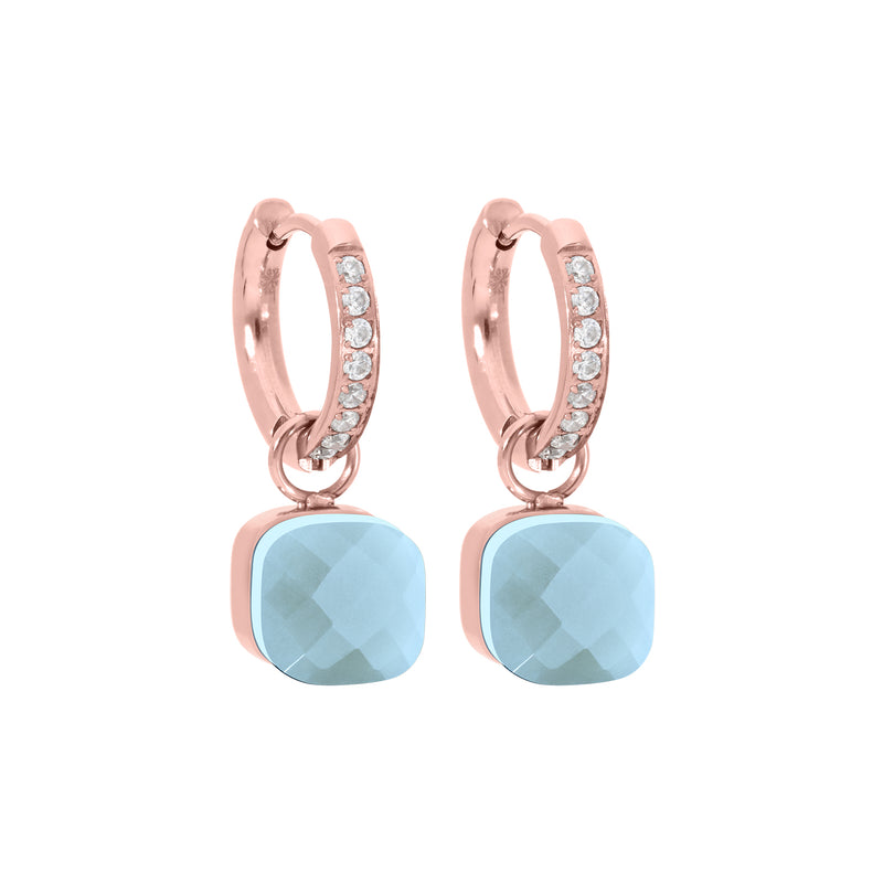 Firenze Deluxe Creolen - Roségold Air Blue Opal