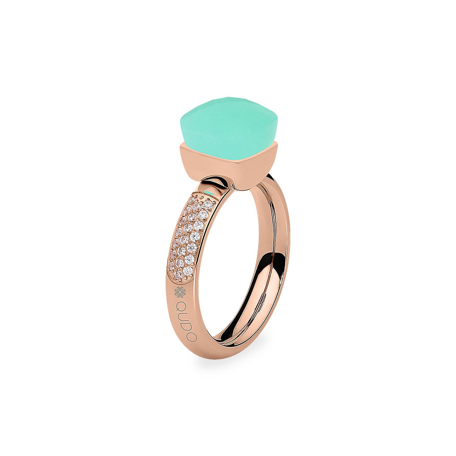 Firenze Deluxe Ring - Shades of Green & Brown - Roségold