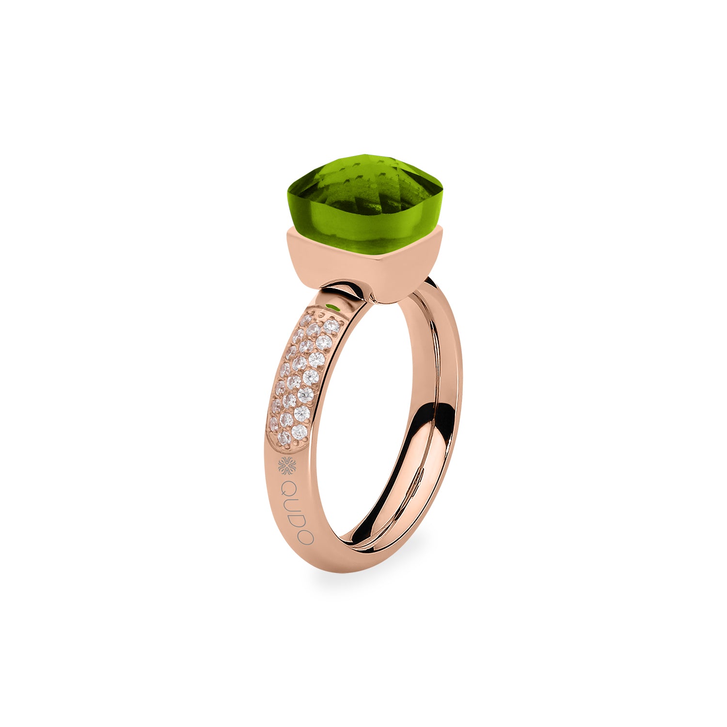 Firenze Deluxe Ring - Shades of Green & Brown - Roségold Fern Green / 54