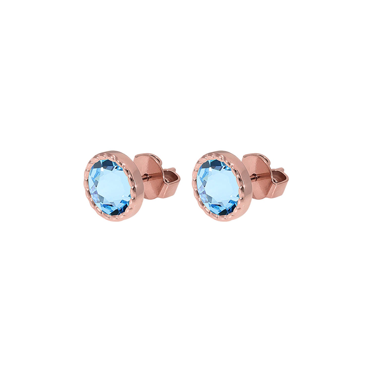 Bocconi Flat Ohrstecker 9 mm - Roségold