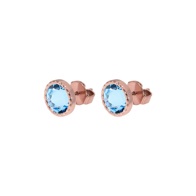 Bocconi Flat Ohrstecker 9 mm - Roségold