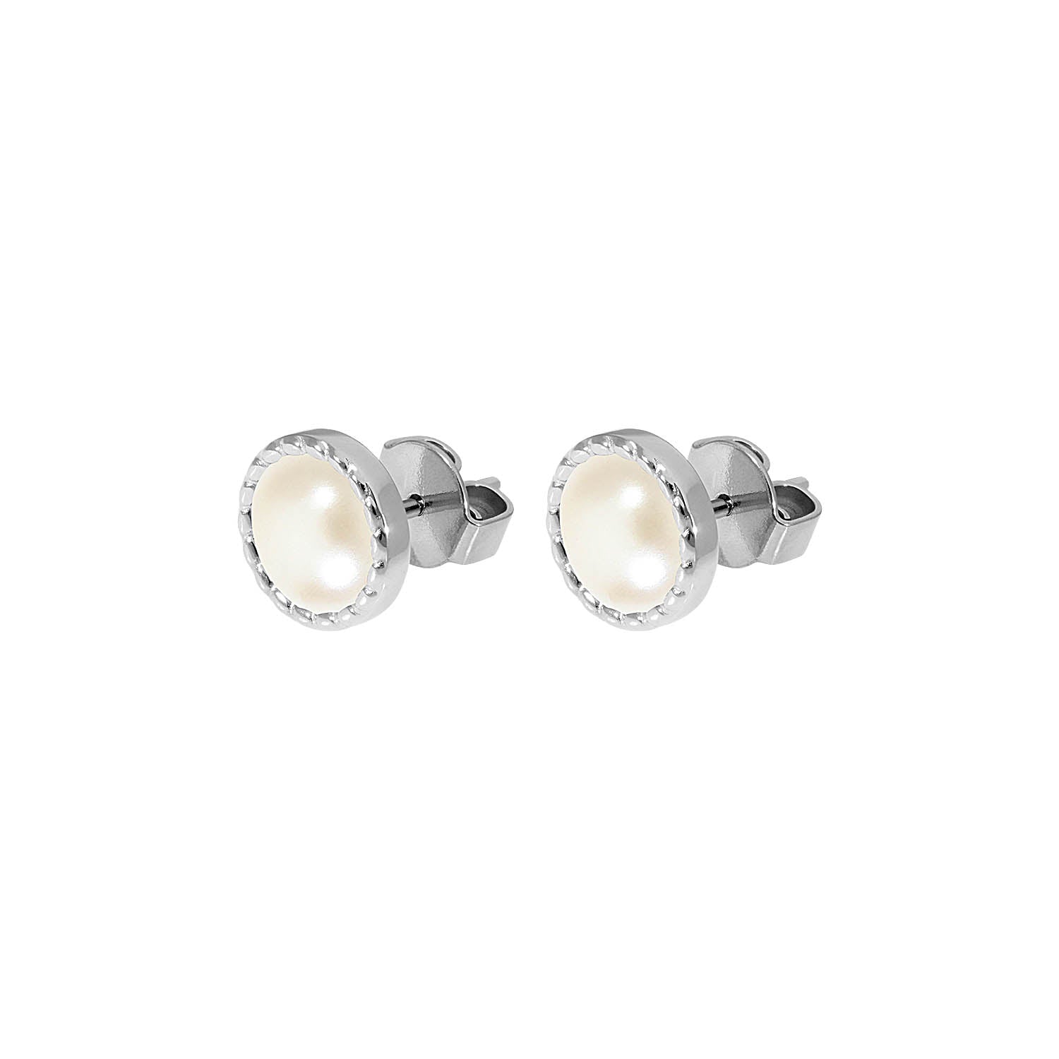 Bocconi Flat Ear Studs 9 mm - Silver