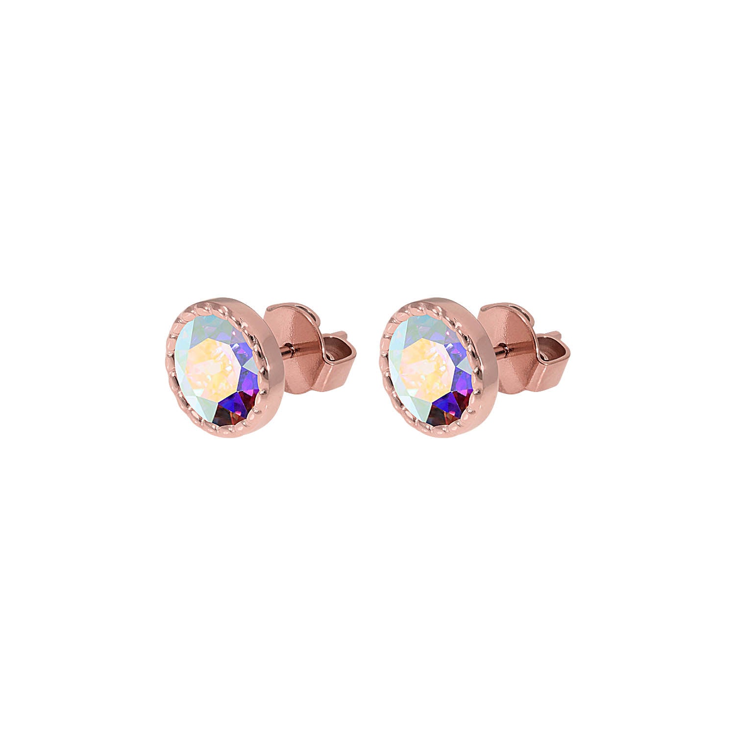 Bocconi Flat Ohrstecker 9 mm - Roségold