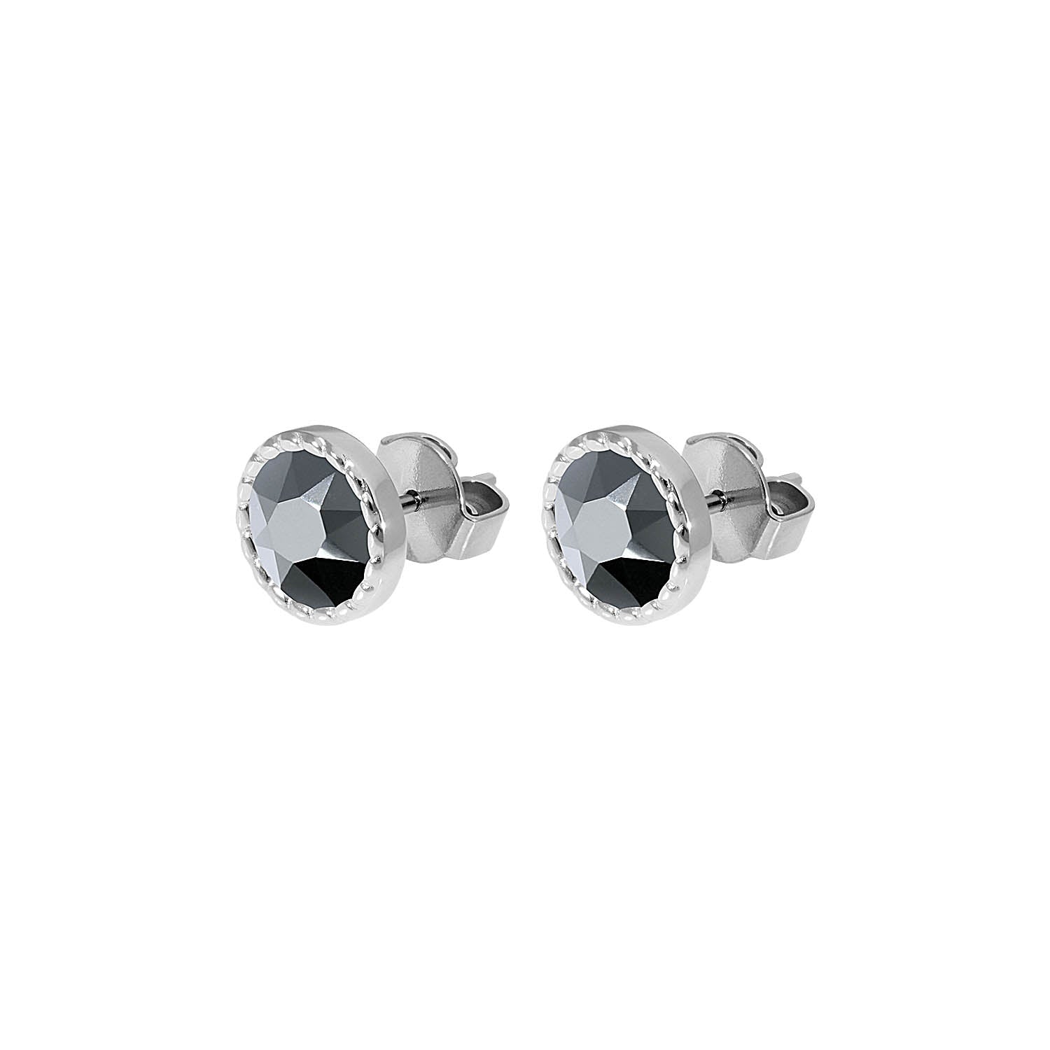 Bocconi Flat Ear Studs 9 mm - Silver