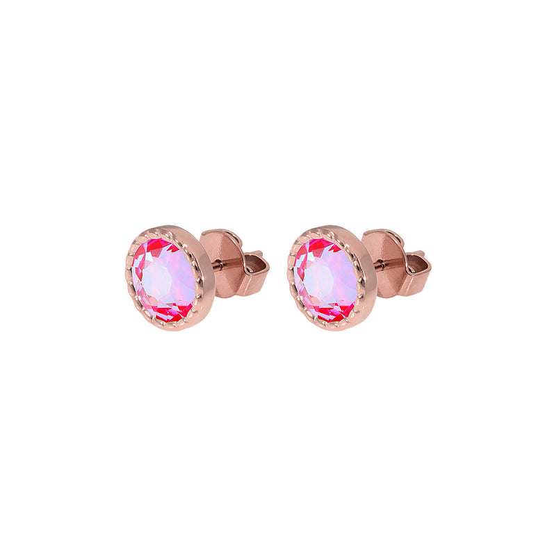 Bocconi Flat Ohrstecker 9 mm - Roségold