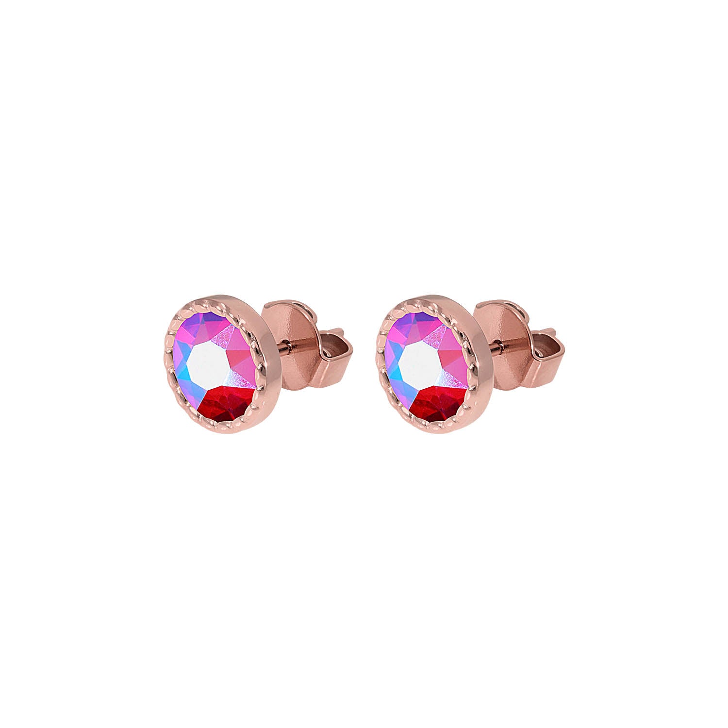Bocconi Flat Ohrstecker 9 mm - Roségold