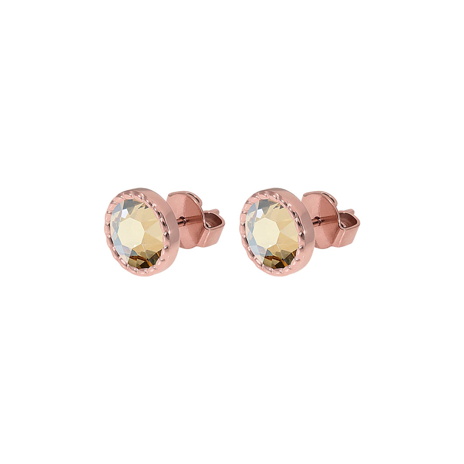 Bocconi Flat Ohrstecker 9 mm - Roségold