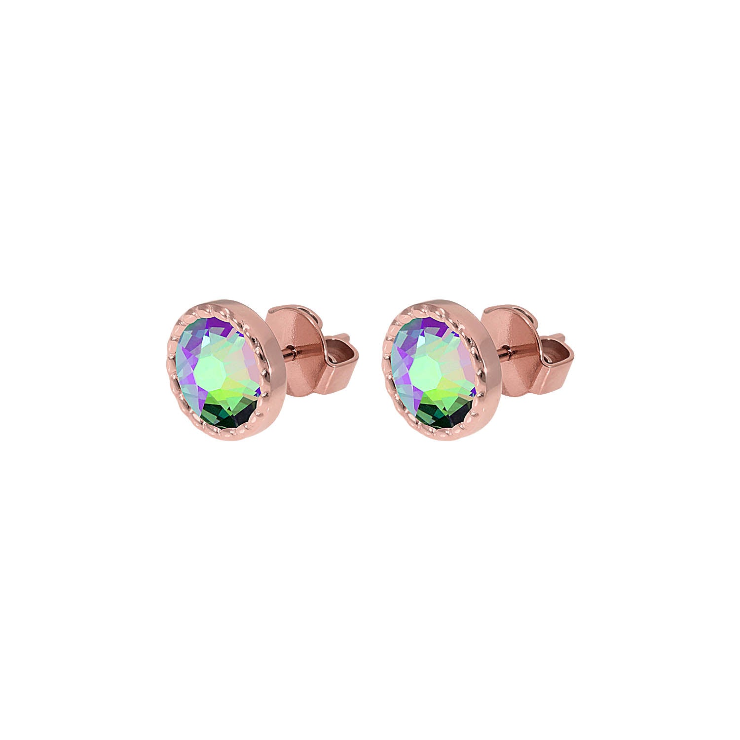 Bocconi Flat Ohrstecker 9 mm - Roségold